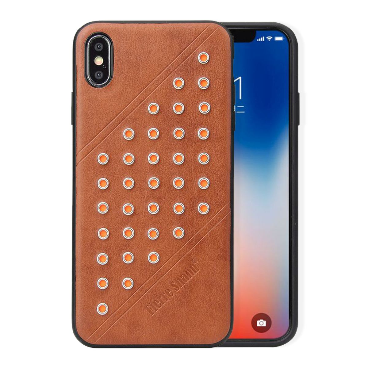 For iPhone XS MAX Cover,Modish Light Leather Back Shell Phone Case,Brown
