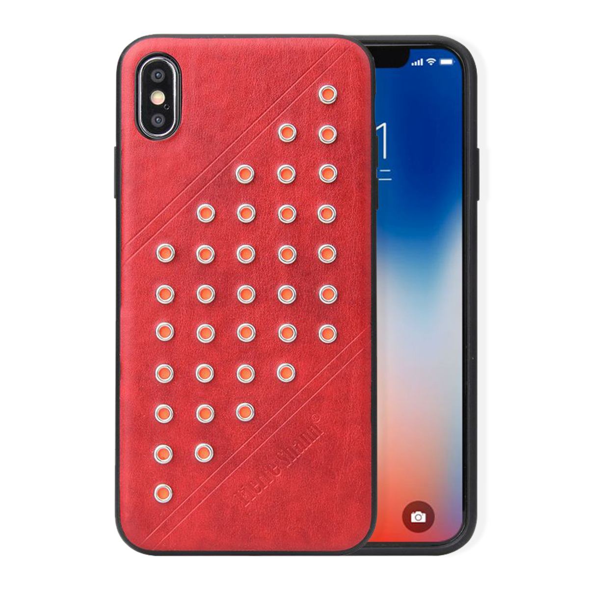 For iPhone XS MAX Cover,Modish Light Leather Back Shell Phone Case,Red