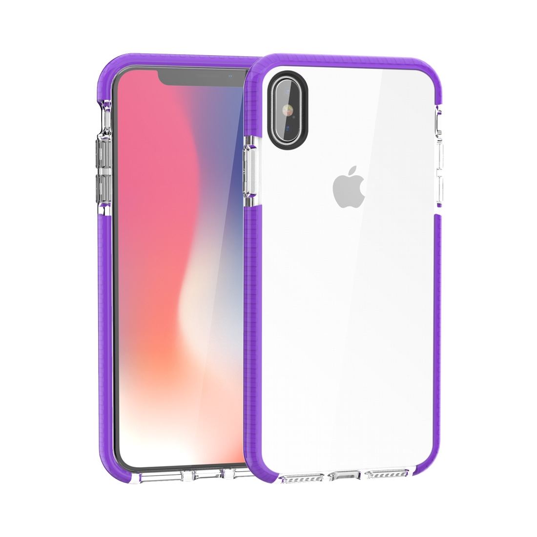 For iPhone XS MAX Cover,Soft Thin Shockproof Phone Case,Purple Edges Transparent