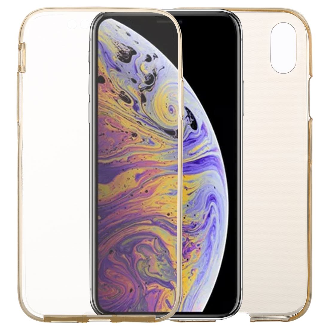 For iPhone XS Max Cover,Ultra-thin Double-sided Transparent Thin Phone Case,Gold