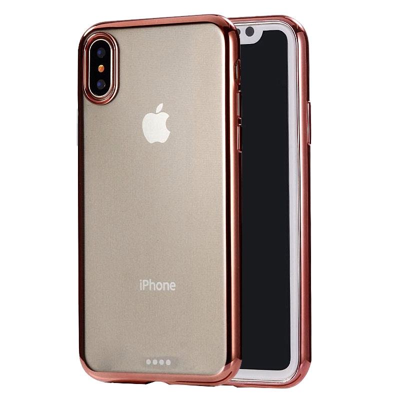 For iPhone XS Max Cover,Ultra-thin Electroplated Protective Phone Case,Rose Gold