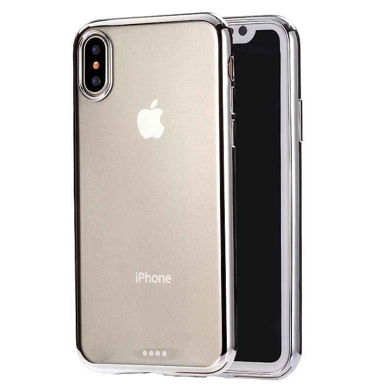 For iPhone XS Max Cover,Ultra-thin Electroplated Protective Phone Case,Silver