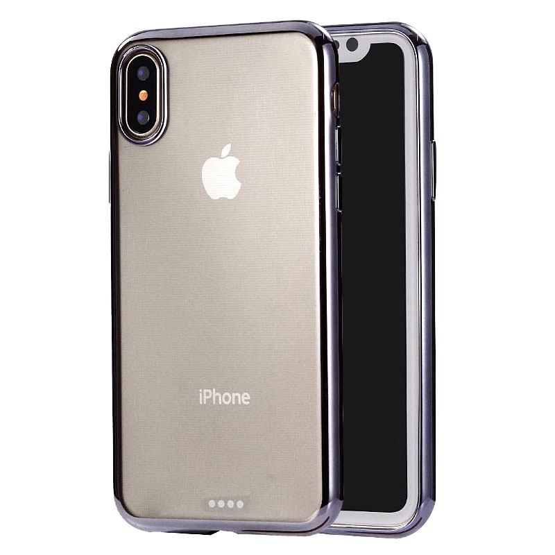 For iPhone XS Max Cover,Ultrathin Electroplated Slim Protective Phone Case,Black