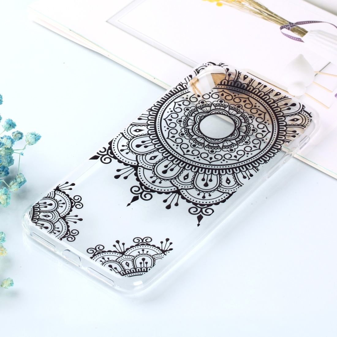 For iPhone XS Max Cover,Varnish Painting Soft Thin Phone Case,Totem Transparent