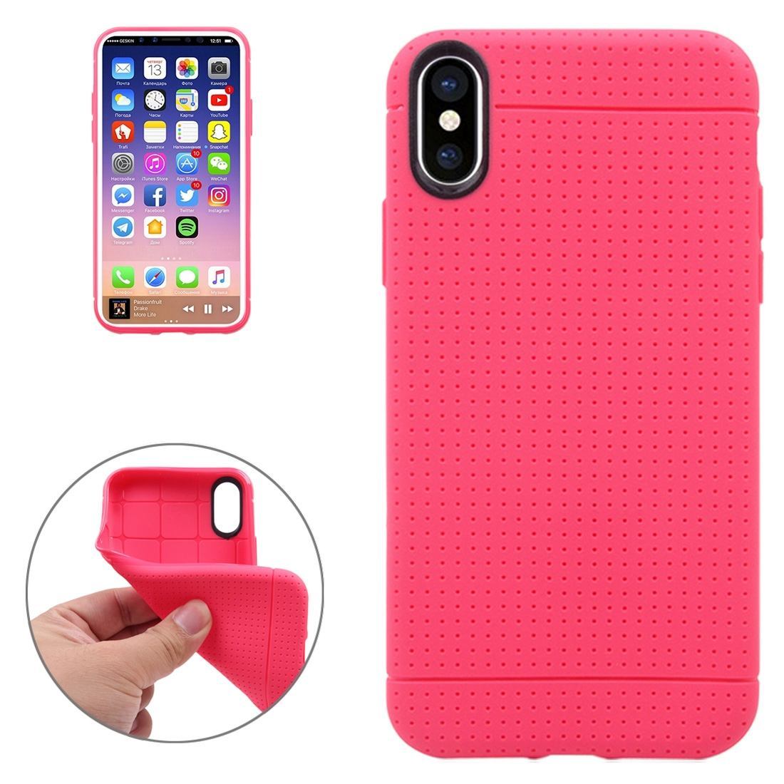 For iPhone XS,X Case,Honeycomb High-Quality Durable Shielding Cover,Magenta