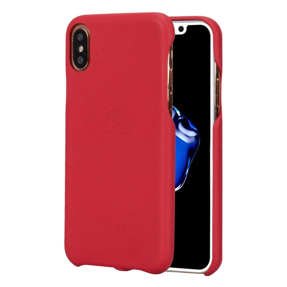 For iPhone XS,X Case,Elegant Lychee Texture Skin Durable Protective Cover,Red