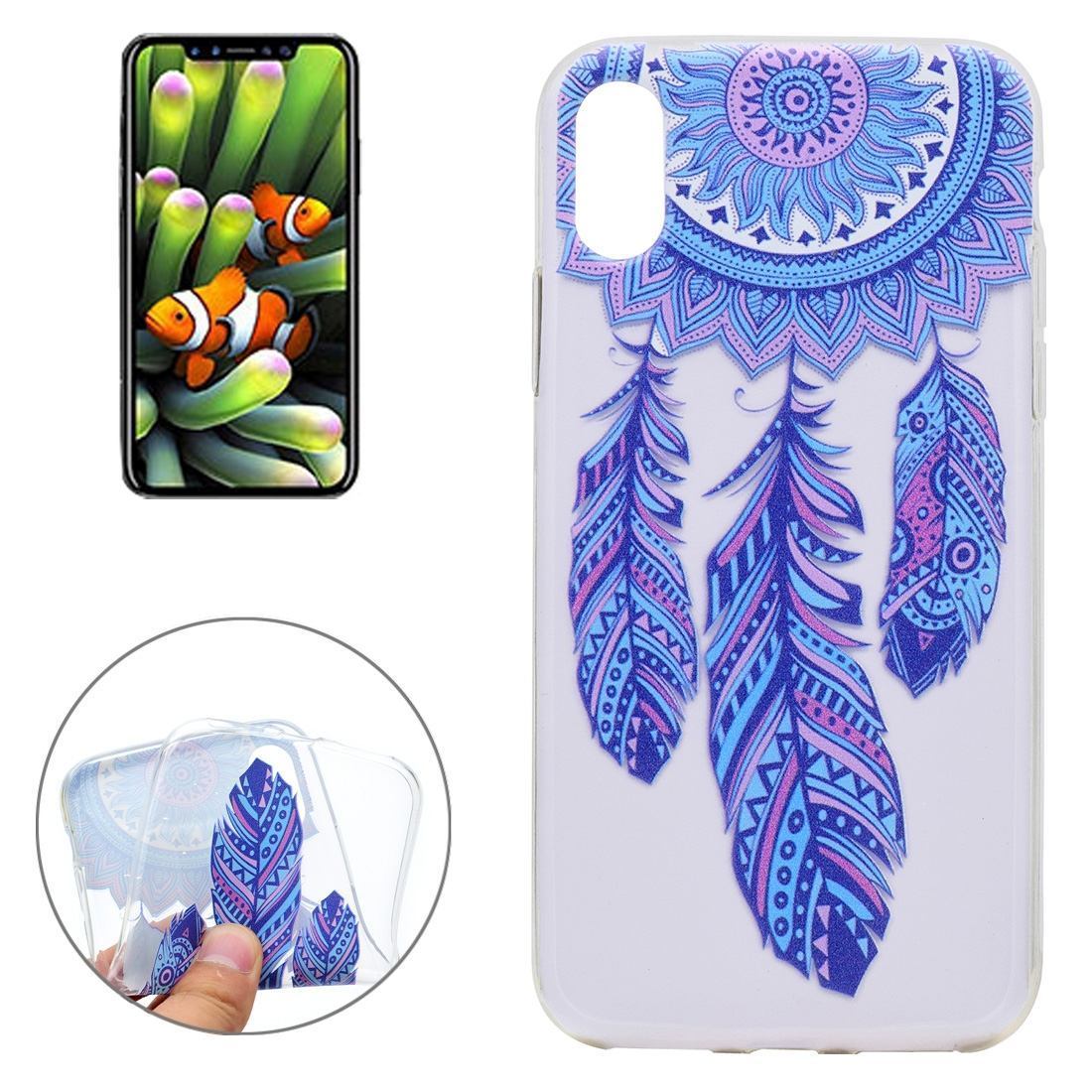 For iPhone XS,X Case,Blue Dream Catcher High-Quality Transparent Durable Cover