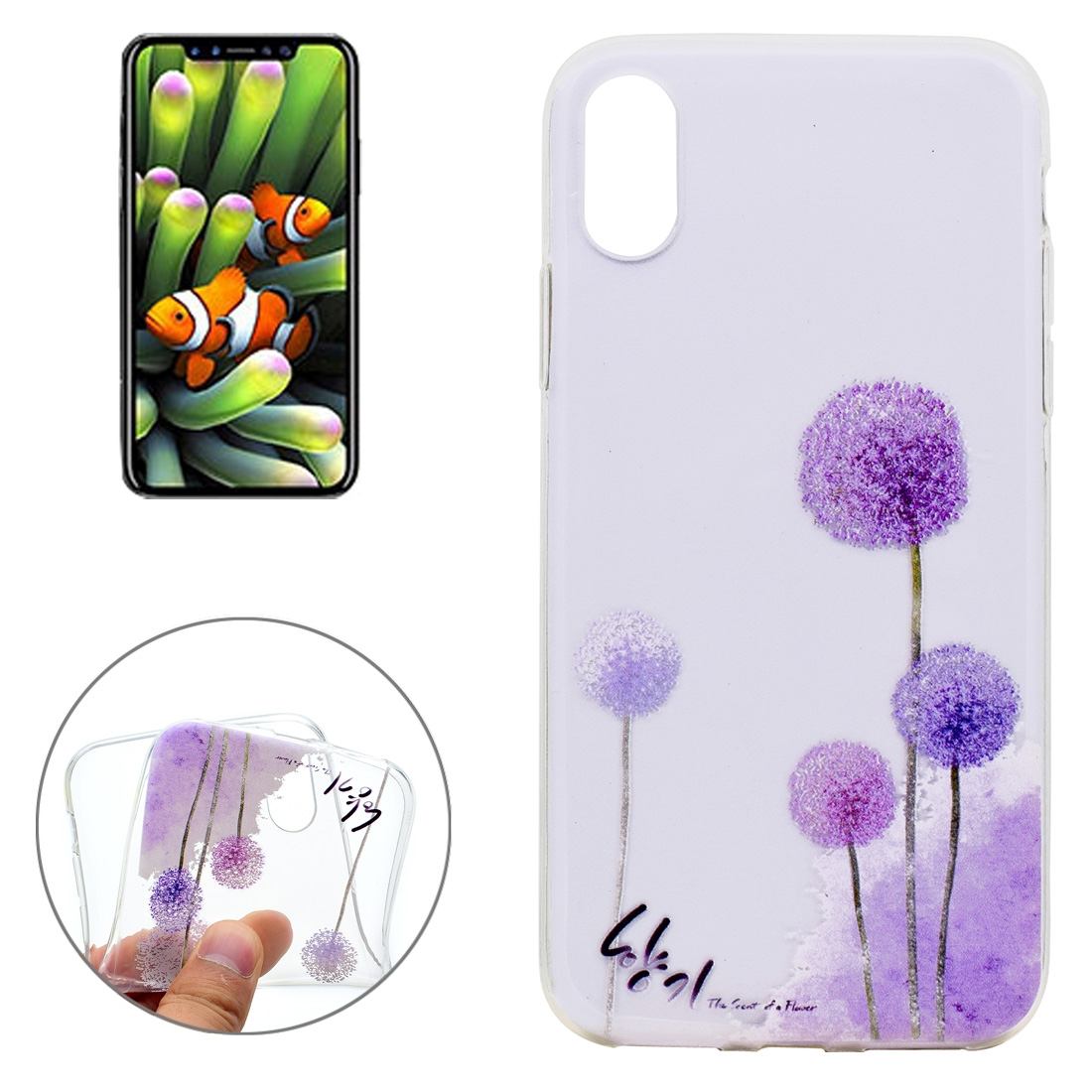 For iPhone XS,X Case,Styled Dandelion Field High-Quality Grippy Protective Cover