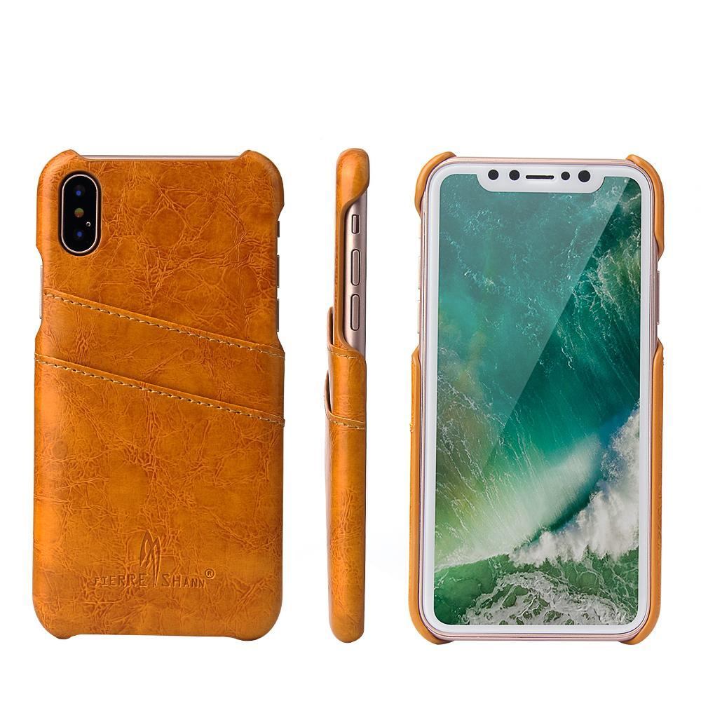 For iPhone XS,X Case,Styled Deluxe High-Quality Protective Leather Cover,Yellow