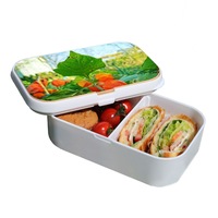 Lunch Box Food Container Snack Picnic Authentic Wood Strap Cutlery Leaf
