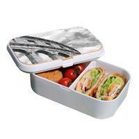 Lunch Box Food Container Snack Picnic Authentic Wood Strap Cutlery Liberty