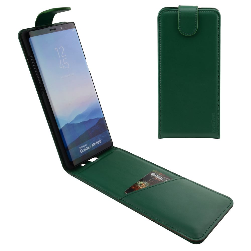For Samsung Galaxy Note 8 Case,iCL Vertical Flip Genuine Leather Cover,Green