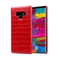 For Samsung Galaxy Note 9 Case,Crocodile Genuine Leather Mobile Phone Cover,Red