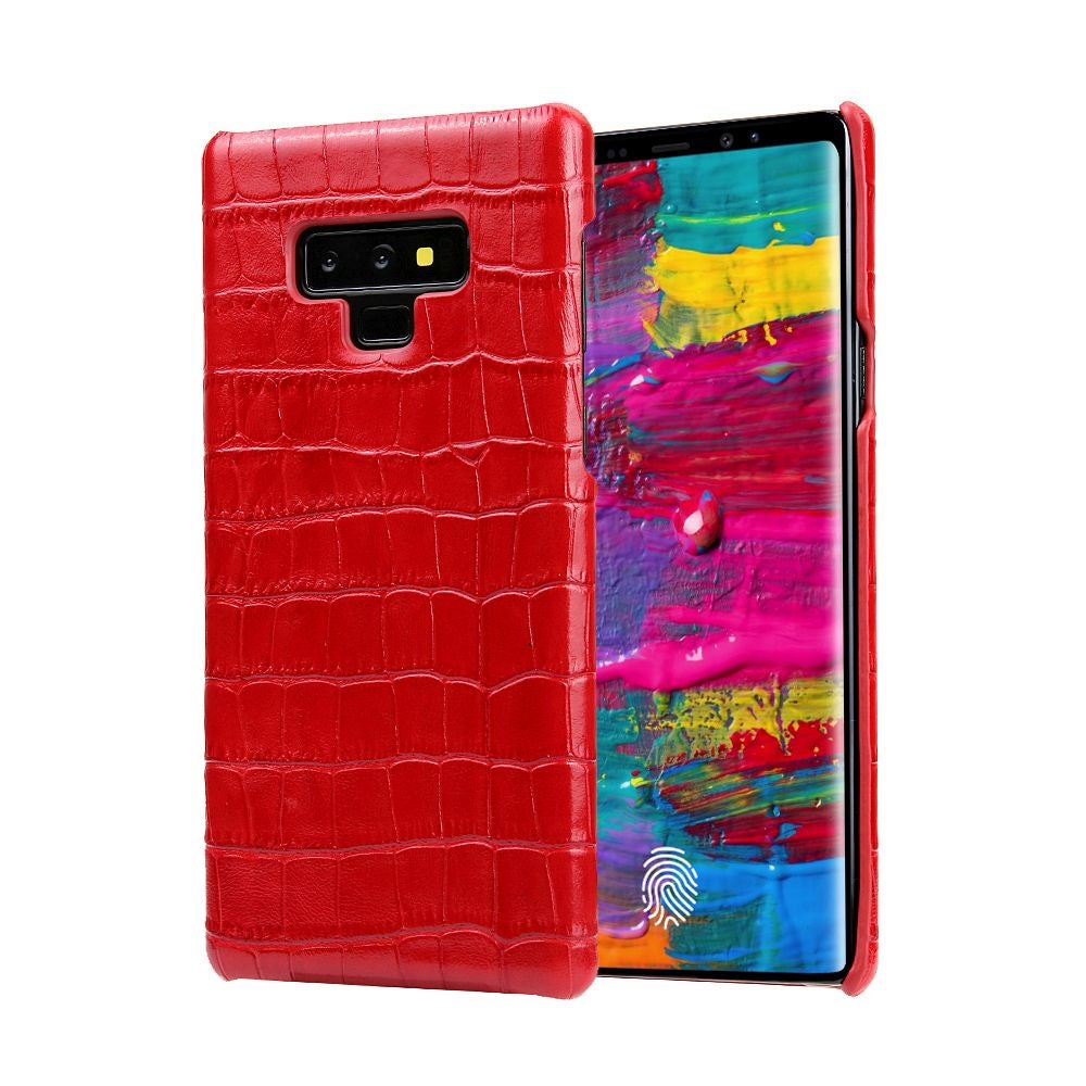 For Samsung Galaxy Note 9 Case,Crocodile Genuine Leather Mobile Phone Cover,Red