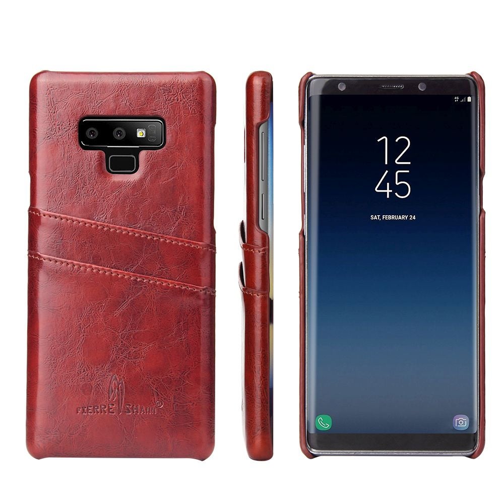 For Samsung Galaxy Note 9 Case Deluxe Wallet Leather Cover 2 Card Slots,Brown