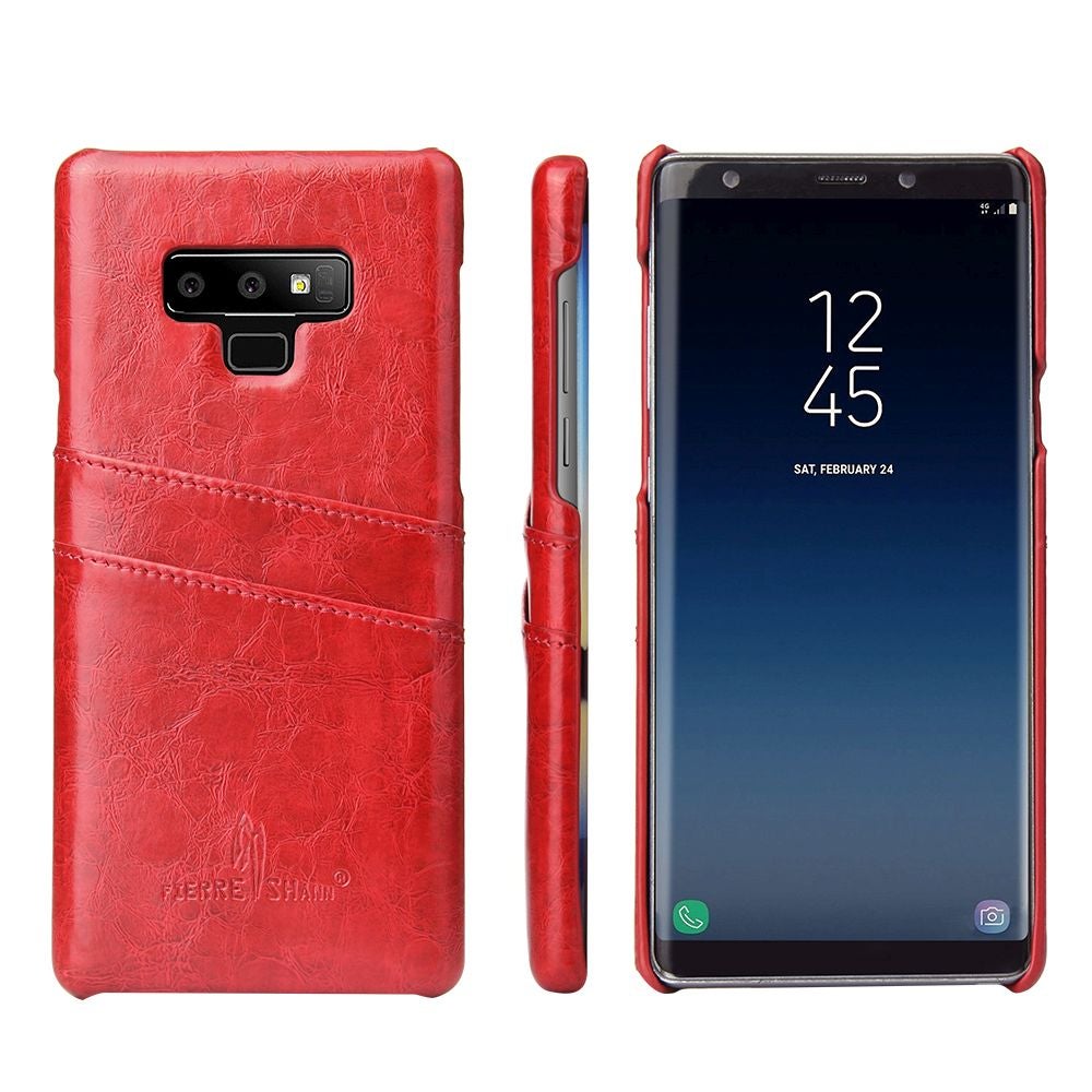 For Samsung Galaxy Note 9 Case Deluxe Wallet Leather Cover 2 Card Slots,Red