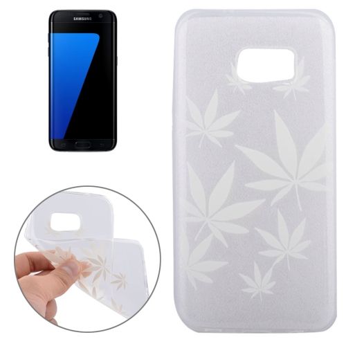 For Samsung Galaxy S7 EDGE Case,Modern Maple Leaves Shielding Cover,White