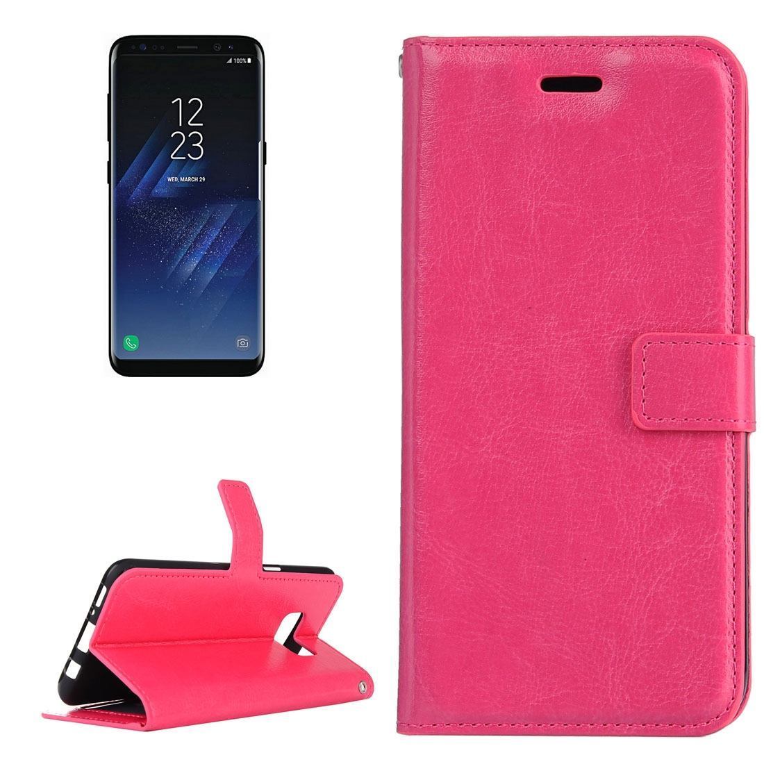 For Samsung Galaxy S8 Case,Elegant Retro Horse Textured Leather Cover,Magenta
