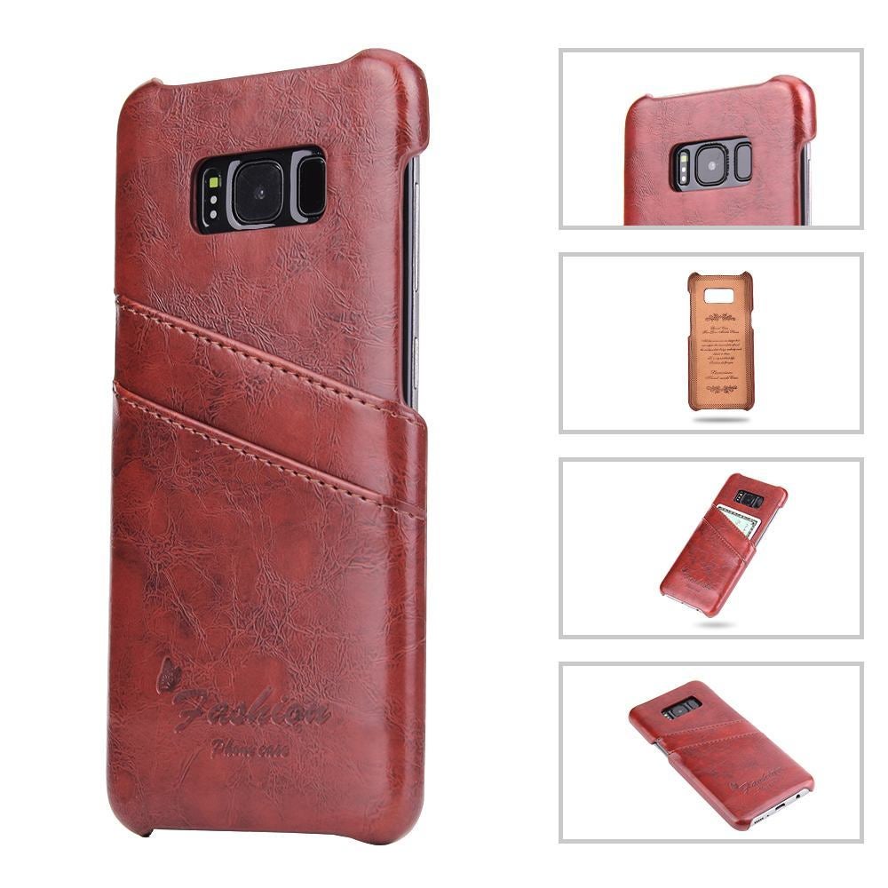 For Samsung Galaxy S8 Case,Stylish Deluxe Durable Protective Leather Cover,Brown