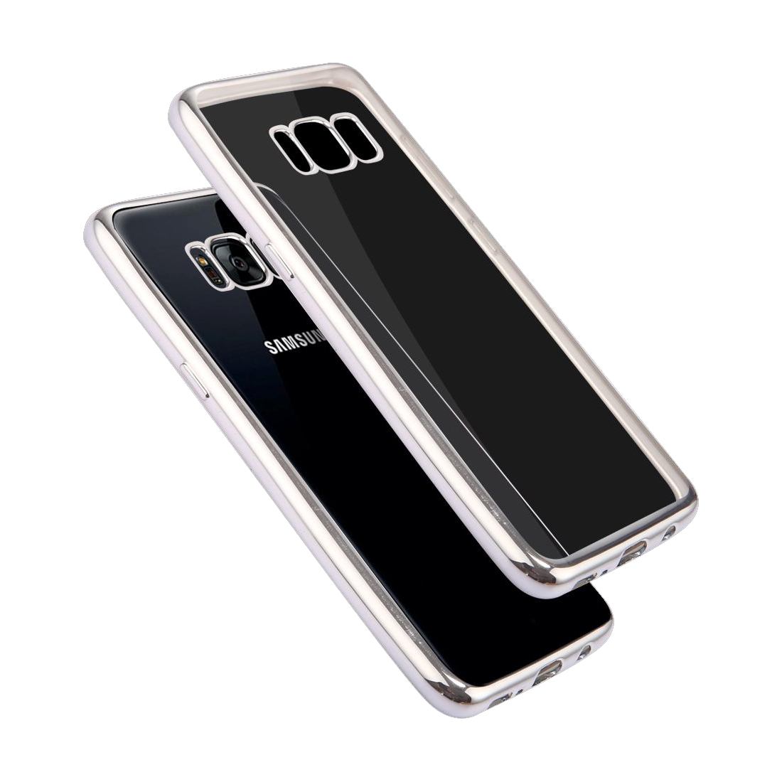 For Samsung Galaxy S8 Case,Transparent Electroplating Protective Cover,Silver
