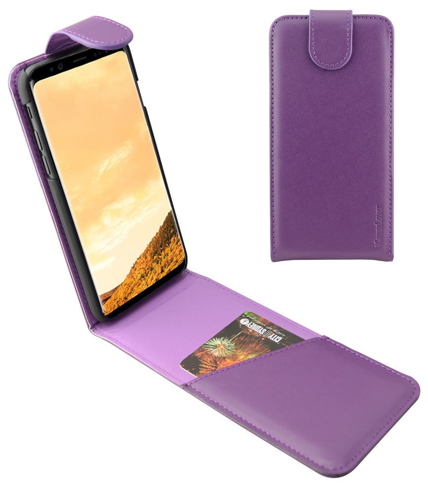 For Samsung Galaxy S8 PLUS Case,iCoverLover Vertical Flip Genuine Leather,Purple