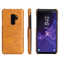 For Samsung Galaxy S9+ PLUS Yellow Deluxe Leather Back Wallet Case,Slots Case
