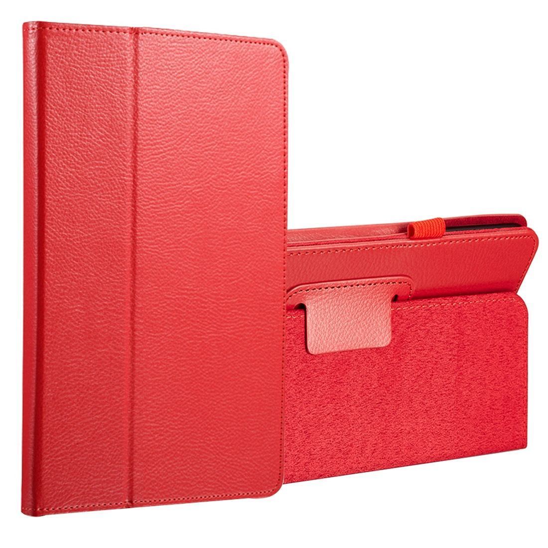 For Samsung Galaxy Tab A 8.0 SM-T380,T385 Case,Lychee Leather Cover,Red