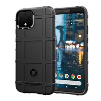 Shockproof Protector Cover Full Coverage Silicone Case for Google Pixel 4 , Black
