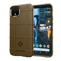 Shockproof Protector Cover Full Coverage Silicone Case for Google Pixel 4 XL , Brown
