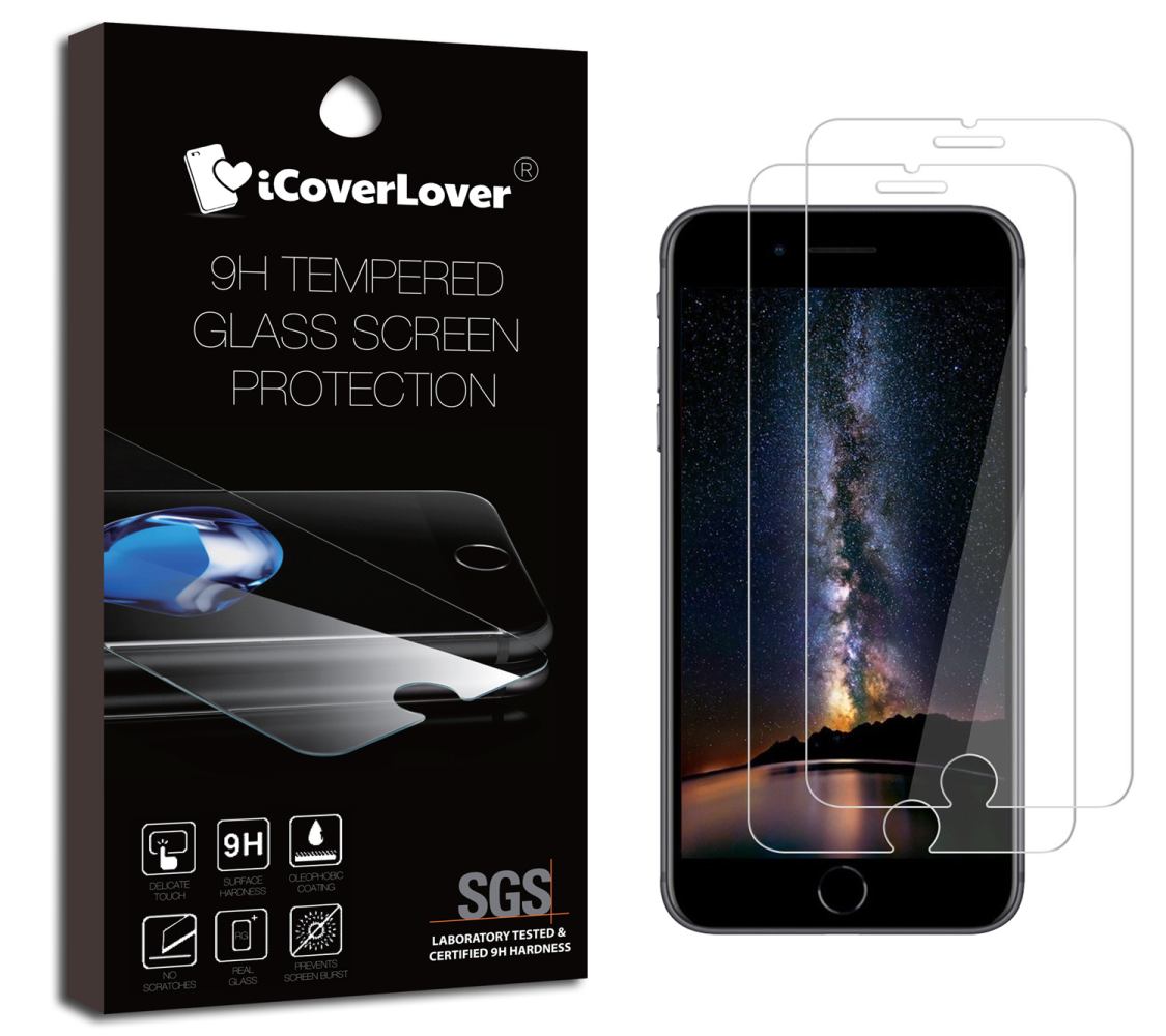 Transparent [2-Pack] For iPhone 8,7,6s, 6 9H Tempered Glass Screen Protector