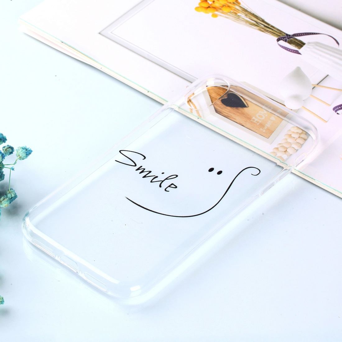 Transparent Varnish Painting Soft TPU Case For iPhone XR,Smile