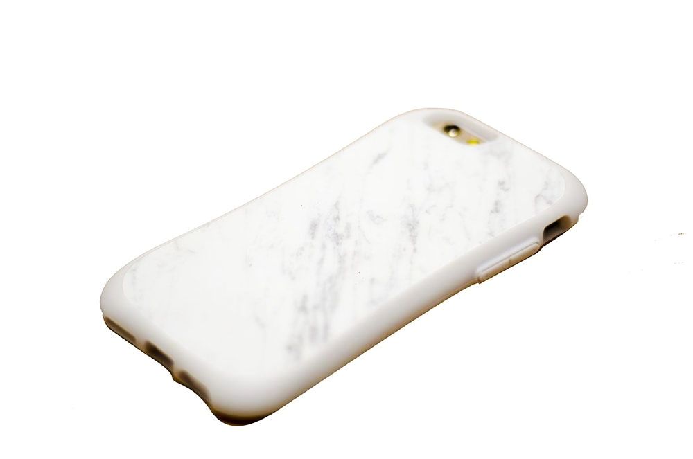 For iPhone 6,6S Case White Plated Marble Customized Case