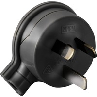 HPM 106/1BL 3 Pin Flat Plug Top Black 106/1Bl Side Entry Rated: 10Amp 240Volts Ac 3 PIN FLAT PLUG