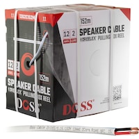 DOSS 12G2C152M 152M 12Awg 2Core Speaker Cable 500Ft Roll Lszh Reelex White/B Reelex Pulling Box