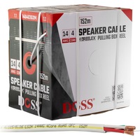DOSS 14G4C152M 14Awg 4Core Speaker Cable 152M 500Ft Roll Lszh Reelex White/Y Reelex Pulling Box