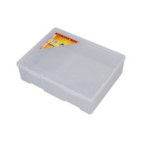 FISCHER PLASTIC 1H091 Single A4 Sized Storage Box Large Extra Deep Plastic Case 1 Compartment