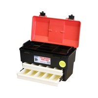 FISCHER PLASTIC 1H127 Large 2 Drawer Tool Box With Internal Lock With Lift-Out Tray