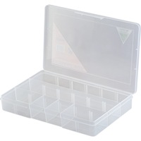 FISCHER PLASTIC 1H212 18 Compartment Storage Box 12 Removable Dividers