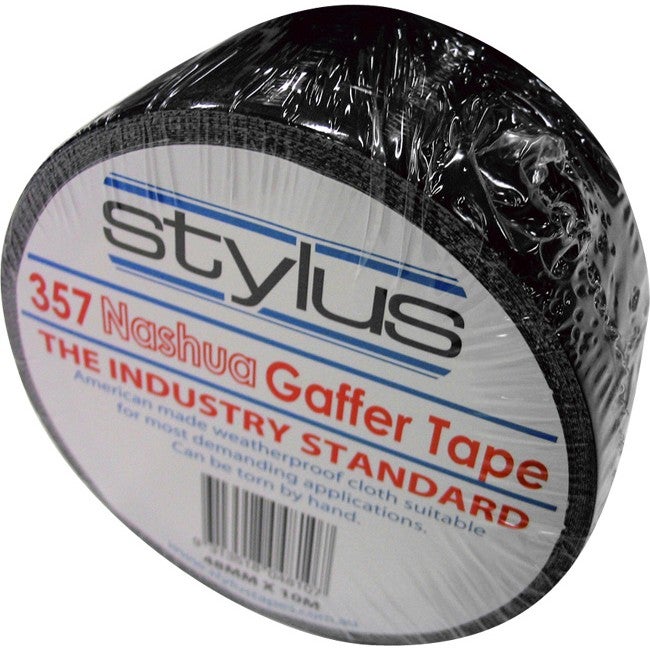 NASHUA 357A-10 10Mt X 48Mm Gaffer Tape Black Excellent Resistance To Tear and Water
