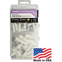 TOGGLER 57125 Self Drilling Drywall Anchors With Screws 50 Pack 25 Sp Regular Anchor W/ 25 #8