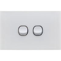 DOSS ASW2 Acrylic 2 Gang Switch Plate 2 Gang Power Switch 2 Way 74Mm X 115Mm ACRYLIC 2 GANG SWITCH
