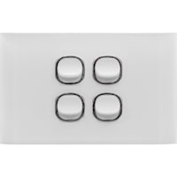 DOSS ASW4 Acrylic 4 Gang Switch Plate 4 Gang Power Switch 2 Way 74Mmx 115Mm ACRYLIC 4 GANG SWITCH