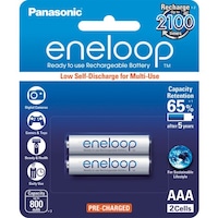 PANASONIC BK4MCCE2BA 2 Pack Aaa Eneloop Batteries Rechargeable Lsd BK-4MCCE/2BA Voltage: