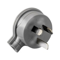 HPM CD106/1GY 3 Pin Flat Plug Top Grey Side Entry - Low Profile Rated: 10Amp 240Volts Ac 3 PIN