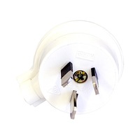 HPM CD106/1WE 3 Pin Flat Plug Top White Side Entry - Low Profile Rated: 10Amp 240Volts Ac 3 PIN