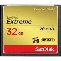 SANDISK CF32GB 32Gb Compact Flash Card Extreme Up To 120Mb/S Read; Up To 85Mb/S Write;