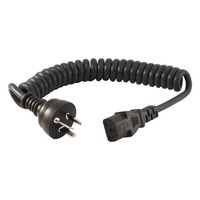 DOSS CK9-2MT Black Curly Iec Power Lead 2M Iec - C13 Appliance Cord Extends Up To 2M BLACK CURLY