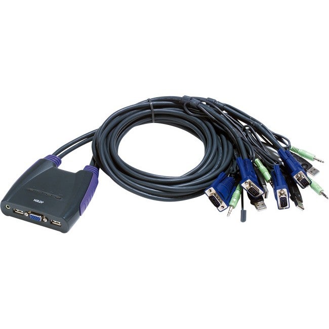 ATEN CS64US 4 Port USB Kvm Switch Inc 0.9Mt Cables Built In 4 PORT USB KVM SWITCH