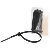 DOSS CT200BK 202Mm Cable Tie 100Pk Black - 100 Pack Natural Nylon: Standard Cable Ties Made From