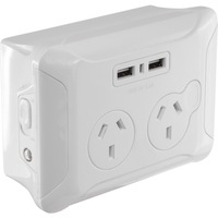 EVERSURE CWPUSB2 Clip Over Wall Plate With USB Double Gpo Night Light Ac USB Ports: 2 CLIP OVER